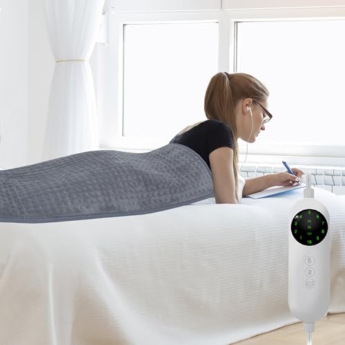 Heizkissen Heizdecke 100 x 50 cm mit Abschaltautomatik Abschaltung, schnelle Heiztechnik Elektrisch Wärmekissen, sicheres Wärmepads Elektrische für Rücken, Nacken, Schulter (Grau) Heizkissen Heizdecke 100 x 50 cm mit Abschaltautomatik Abschaltung, schnelle Heiztechnik Elektrisch Wärmekissen, sicheres Wärmepads Elektrische für Rücken, Nacken, Schulter (Grau)