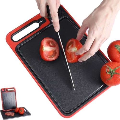 4-in-1 Auftauplatte und Messerschärfer, Auftaumatte für gefrorenes Fleisch, Knoblauchreibe und Schneidebrett, multifunktionales Auftaubrett für Fleisch (groß)