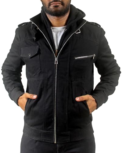 Black Denim Jean Jacket lightweight Concert & Work for Mens Fashion, Western, and Winter Trucker Styles in One Jacket2