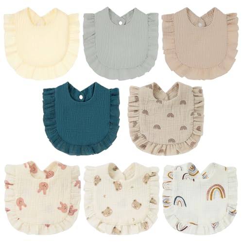 8-Pack Muslin Baby Bibs Baby Drool Bibs Cotton Bandana Bibs for Baby Boy, Girls,Baby Drooling Bibs, Teething Bibs