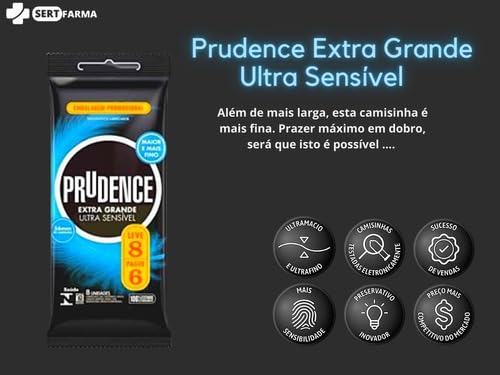 Kit Camisinha Preservativo Prudence Extra Grande 56mm L8 P6