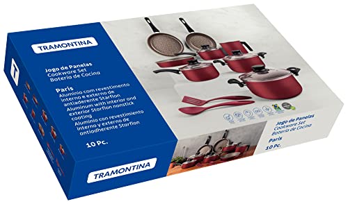 Tramontina Paris 10 peças Antiaderente Vermelho Tramontina Paris 10 peças Antiaderente Vermelho - Imagem 3