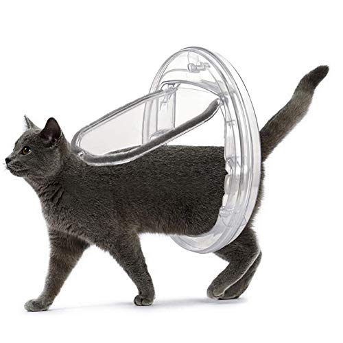 Katzenklappen Hua Haustiertür/Katzenklappe Mit 4-Wege-Verriegelungsstillpinsel, PC-Material Haustiere Können Frei Eindringen Und Die Klappentür Verlassen