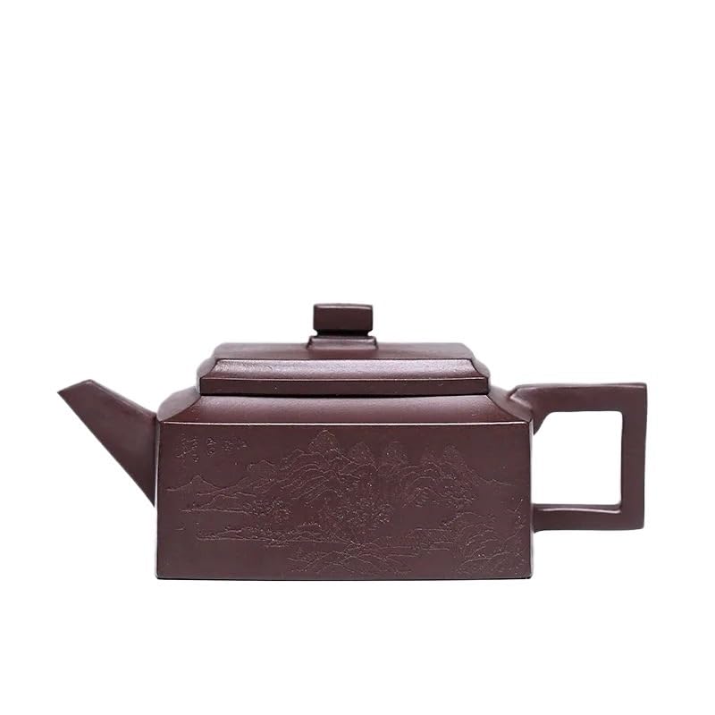 Czajnik do herbaty 230 ml fioletowy gliniany czajniczek ręcznie robiony garnek surowa ruda fioletowe błoto czajnik z zaparzaczem chiński zestaw teasowy Zisha chiński czajniczek do herbaty do kuchenki