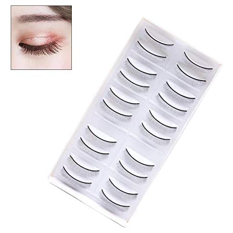 10Pairs 8mm Training Lashes for Eyelash Extensions Self-adhesive Practice Lashes Strip for Teaching Lashes Extensions Cover