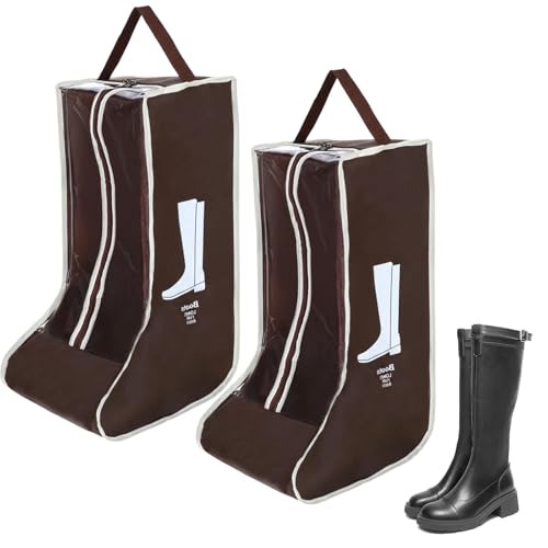2 Pack Boot Storage Bag, Tall Boots Storage/Protector Bag, Portable Dust Proof Boot Bags for Cowboy Boots, Shoe Cover Protector Carry Bags with Handle for Organizer Packing Travel and Daily Use