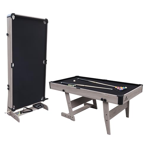 Cougar Hustle XL Table de Billard, Convertible | Pliante, 6ft, Bois/Noir pour l'intérieur | Accessoires Inclus - 182,9 x 91,4 x 78,7 cm - 40kg