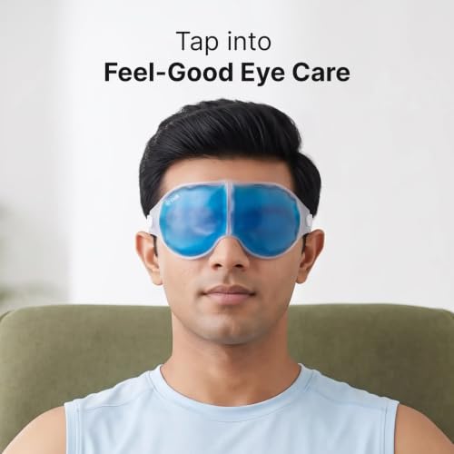 Image of Cult Cooling Eye Gel Mask for Dark Circles, Puffiness & Dry Eyes | Reusable Hot & Cold Compression Pad for Migraine Relief, Strain & Swelling | Skin-Safe Face Pack (Blue, Pack of 1)