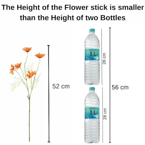 Image of SATYAM KRAFT 10 Pcs Artificial Daisy Sunflowers for Home Decor, Office, Living Room, Balcony, Wedding & Gifting | Realistic Faux Flower (Only Flower, No Vase)(Fabric) (Peach)