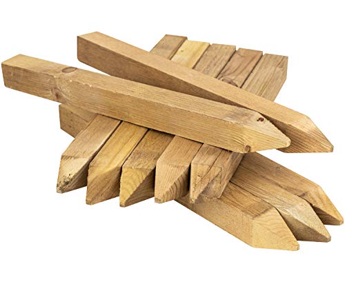 Woodside 12 (300mm) Square Wooden Fencing Stakes Pressure Treated Site Pegs Garden Fence Posts (pack of 20)