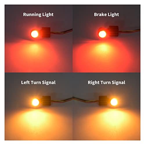 Clignotant de moto LED et feu stop avant universel noir chrome - 5