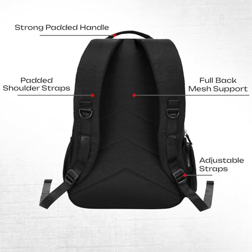 Image of Safari Jet 25L Laptop Backpack, School Bag for Boys and Girls, College Bag, Office Bag, Travel Bag for Men and Women, 2 Compartments, Organiser, Bottle Holder, Front Pocket for Chargers, Black