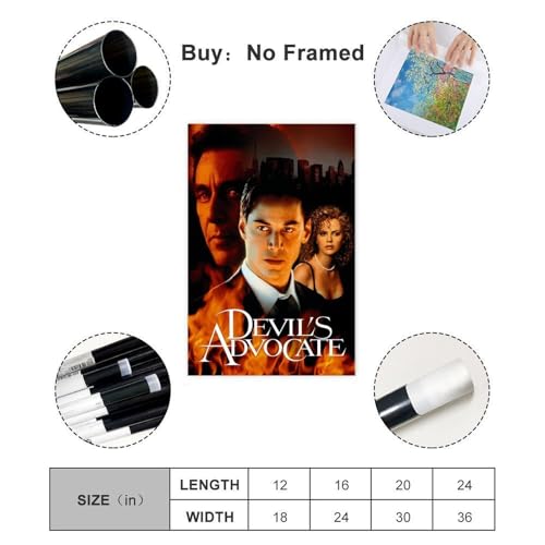 Poster auf Leinwand 'The Devil's Advocate', Wandkunst, Dekordruck, Gemälde für Wohnzimmer, Schlafzimmer, Dekoration, 20 x 30 cm
