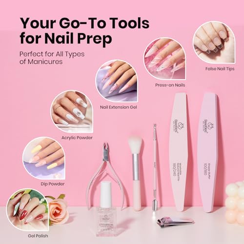 Image of Beetles Gel Polish Remover Kit Nail Care Kit Nail Prep Set Cuticle Oil Cuticle Remover Nails Strengthener 14pcs Manicure Tools Glass Files Removal Foil Wraps Cuticles Trimmer Pushers Gift for Women