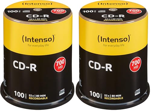 CD-R 52x CB 700MB Intenso Compatible discos grabables tarrina de 100St pack de 2