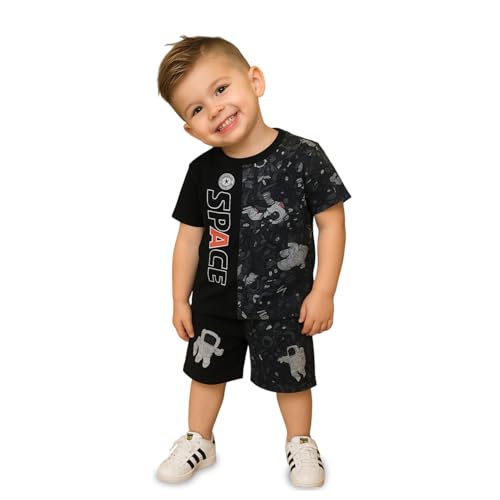 Image of Kidbea Kids Cotton T-Shirt and Shorts Set | Soft Breathable Co-Ord Outfit for Boys | Trendy & Stylish Summer Wear | Boys Clothing Set