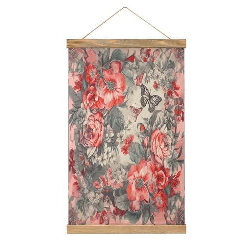 Arte de pared de mariposa gris para personalizar habitaciones con un póster de pergamino