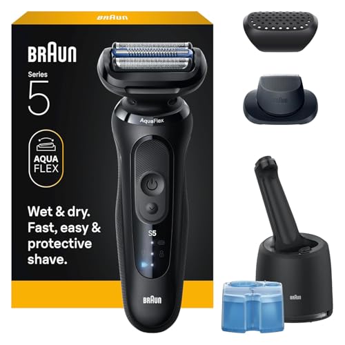 Braun Electric Razor for Men Series 5 Beard Shaver Electric Shaver Precision Trimmer 4-in-1 Clean & Charge Center S5 5160cc