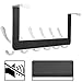 SKOLOO Over The Door Hooks - for Doors up to 4.5cm Thick, No Assembly Required, Stainless Steel Door Hanger with 6 Hooks, Over The Door Hanger for Coats Clothes Hat Towel Jacket, White