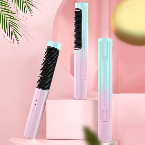Brosse à lisser sans fil portable avec 3 températures - 4