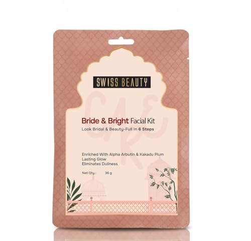 Image of Swiss Beauty Care Bride & Bright Facial Kit | 6 Steps For A Bridal Glow | Cleanses | Brightens | Nourishes | Protects | With Alpha Arbutin & Kakadu Plum | 36g