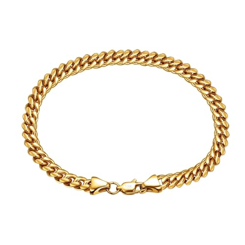18K gold bracelet for women, hip-hop fashion, men, solid mesh Cuban chain, Christmas, New Year, birthday gift for father/mother, husband/wife