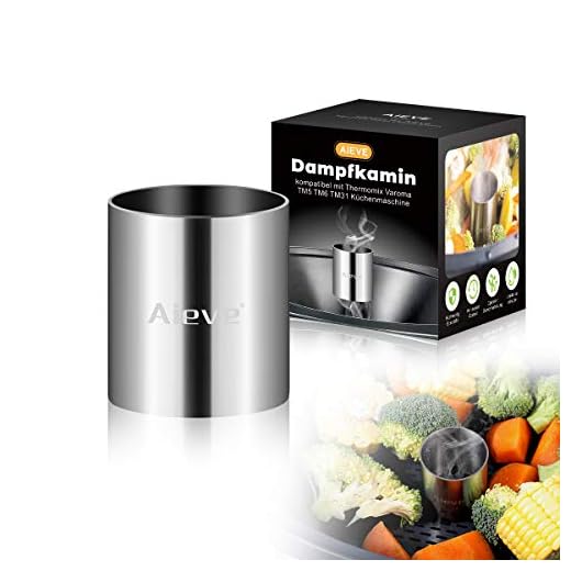 AIEVE Chimenea de vapor de acero inoxidable accesorios para robot de cocina Varoma Thermomix TM5 TM6