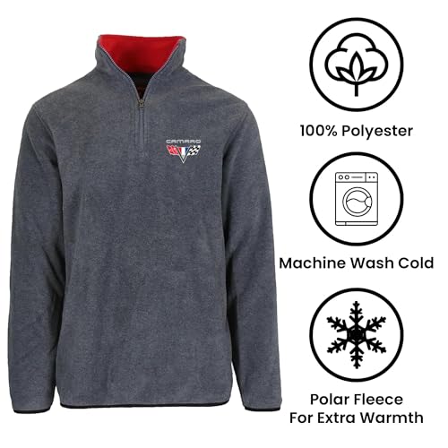 JH DESIGN GROUP Men’s Chevy Camaro Quarter Zip Fleece Sweatshirt 2 Colors4