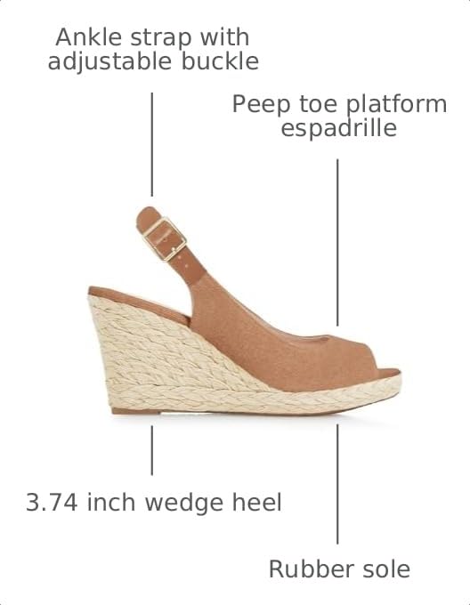 Image of Juliet Holy Womens Wedge Sandals Peep Toe Espadrilles Platform Ankle Strap Slingback Comfort Summer Dressy Shoes
