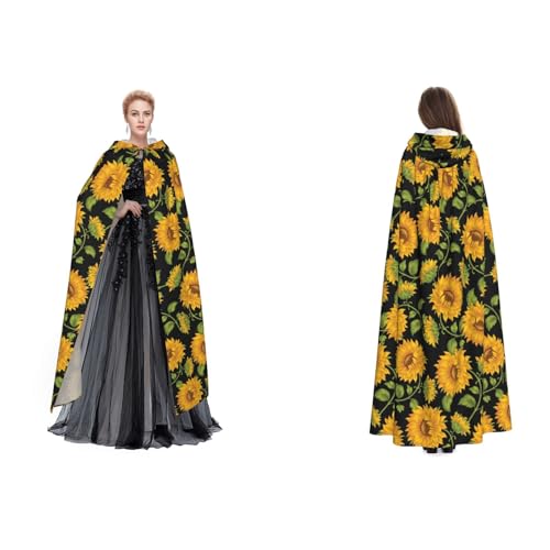 Cape à capuche tournesol cadeau déguisement adulte pour halloween noël