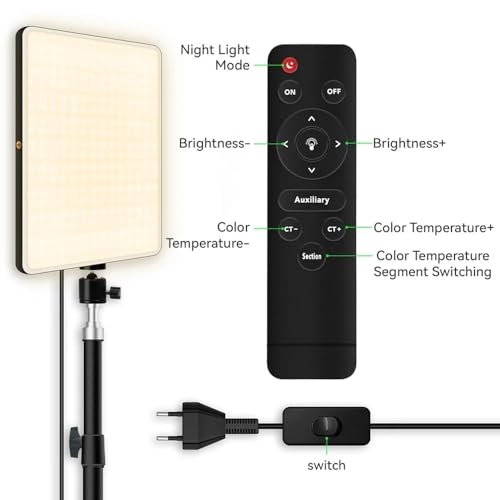 Image of 11 inch Camera Panel Soft Light for Video Shooting, Photography, Studio, YouTube and Live Streaming with 2700K-5700K CRI95+ (11 inch Camera Light + 7ft Stand)