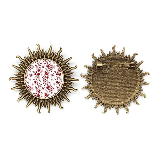 Broche métallique MAS rouge et blanc motif Sonne Haken