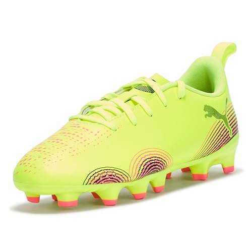 PUMA, Unisex-Child, Future 8 Play Firm, Artificial Ground Soccer Cleats, Yellow Alert-PUMA Black-Sun Struck, Big Kid 11 - image 1