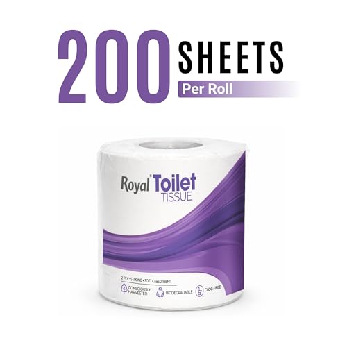 Image of Royal Toilet Tissue Paper Roll | 800 Pulls (200 x 4 Rolls) | Tissue Paper Roll, Toilet Paper Roll 2-Ply Soft & Strong Bathroom Tissue | Highly Absorbent & Hygienic Toilet Paper