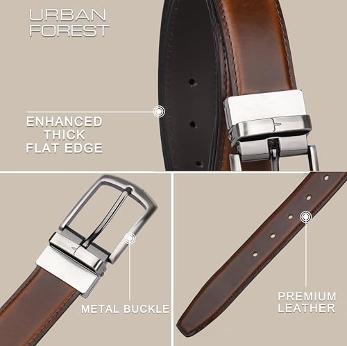 Image of URBAN FOREST Aiden Brown Formal Leather Belt for Men