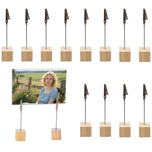 BOULESENM 12 Pièces Porte Cartes de Table, Porte Photos, Supports Photo, Supports Photo avec Clips pour la Décoration de la Maison, Bureau, Décoration de la Maison,...