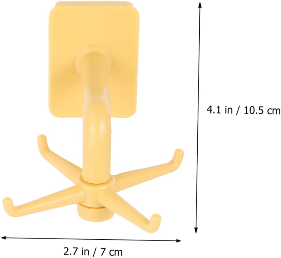 2pcs Wall-Mounted Multifunctional Rotating Hooks for Kitchenware Accessories Easy Install Strong Load-Bearing No Damage Home Bathroom Office Use