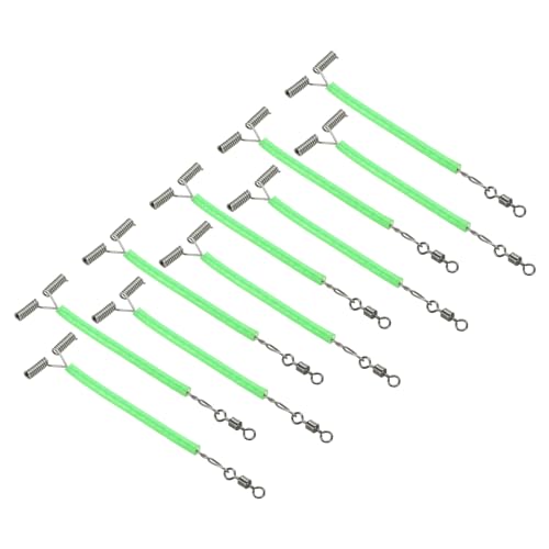 PATIKIL 3.3 Fishing Lure Line Wire Leader Trace, 50 Pcs Luminous Tube Fishing Rigs 3-Way Arm Fishing Line Connector for Fishing Rigs Extension, Green