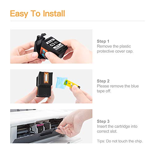 E-Zink (Tm) Remanufactured Ink Cartridge Replacement For Hp 63Xl 63 Xl To Use With Officejet 3830 5255 4650 3833 Envy 4520 Deskjet 1112 3637 3630 3634 Printer (1 Black, 1 Tri-Color) #TOP4