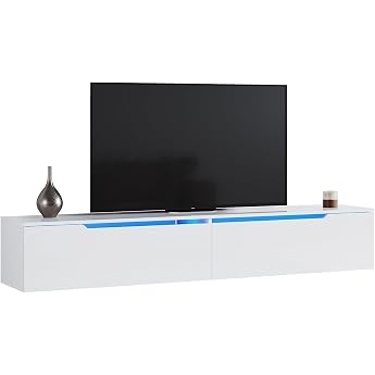SONNI TV Cabinet with LED 16 Colours 180 x 35 x 30 cm Hanging/Standing