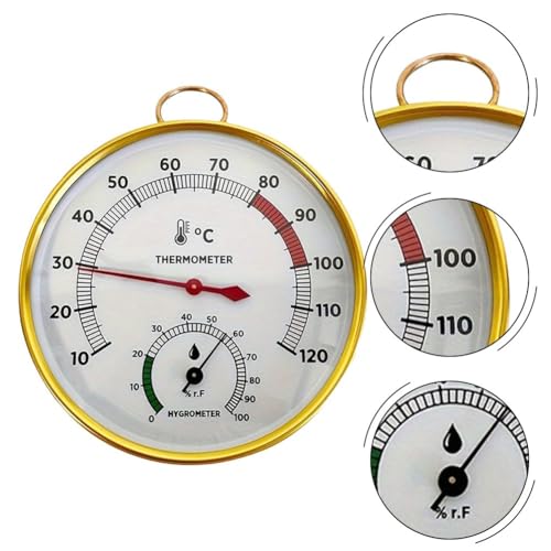 NEIQIUWING Pour thermomètre et hygromètre de sauna précis 2 en 1 – Inoxydable et adapté pour un montage mural