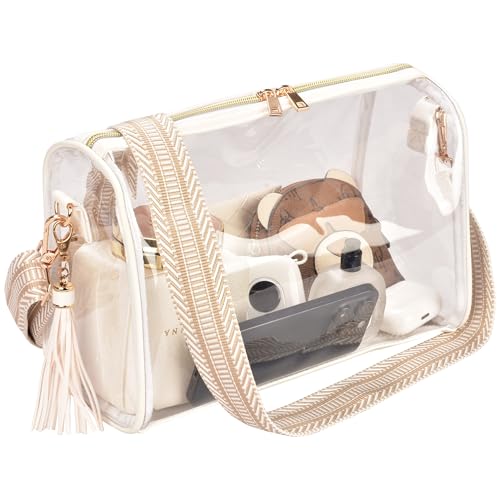 Image of Clear Crossbody Bag Stadium Approved Clear Purse - Transparent Messenger Bag with Front Pocket