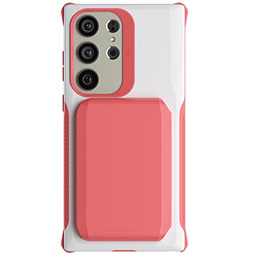 Coque Samsung S23 Ultra antichoc rose coque portefeuille détachable et protection écran 6.8