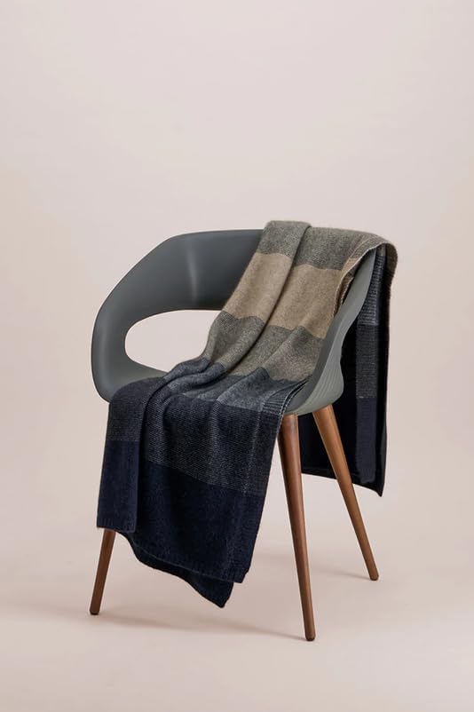 McDonald Textiles Australian Brushtail Possum Fur/New Zealand Merino Wool Ombre Throw (Sepia)