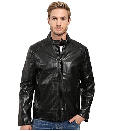 ★ MARC NEW YORK レザージャケット キルティング ブラック XL Marc New York Leather Jacket Mens Large Black Quilt Lined