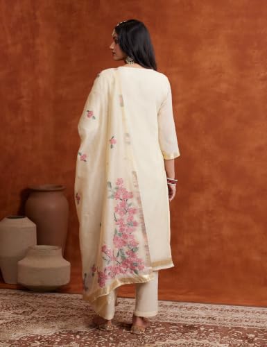 Image of Amazon Brand - Myx Women's Jaquard Embroidered Kurta Set With Dupatta | Salwar Suit Set (Available In Plus Sizes)