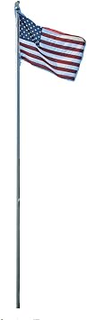 25 FT In Ground Heavy Duty Commercial Grade Tapered Flag Pole Flagpole with Deluxe Top Truck for Business Government and Residential Made in The USA Holds Two Flags