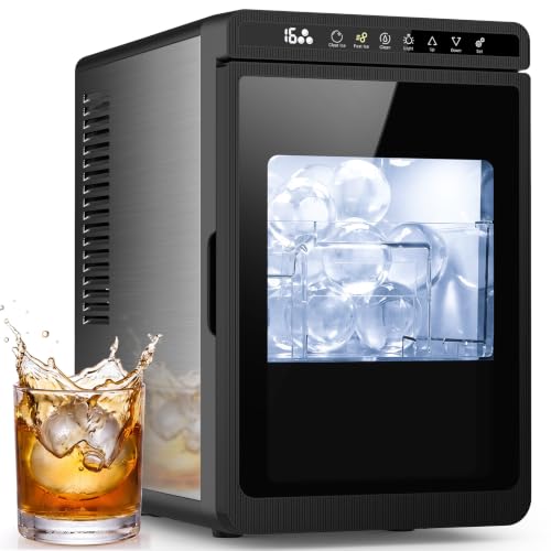 Image of Electactic 2.17 inch Clear Ice Ball Maker Countertop, Sphere Ice Maker Machine, 2Pcs Ready in 40Mins, 72 Pcs /Day, 8H Timer, Self-Cleaning, Round Ice Cube Maker for Home Bar Whiskey & Bourbon