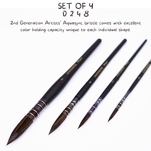 Image of Stationerie Paint Brushes Set /Handmade Professional Artist Painting Brush Set for Acrylic, Watercolor, & Gouache Painting with Brush Holder (Mop Set Matte)