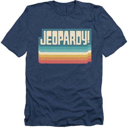 Popfunk Jeopardy Vintage Jeopardy Unisex Adult Heather T Shirt Navy Heather Medium